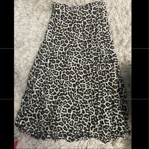 H&M cheetah midi skirt